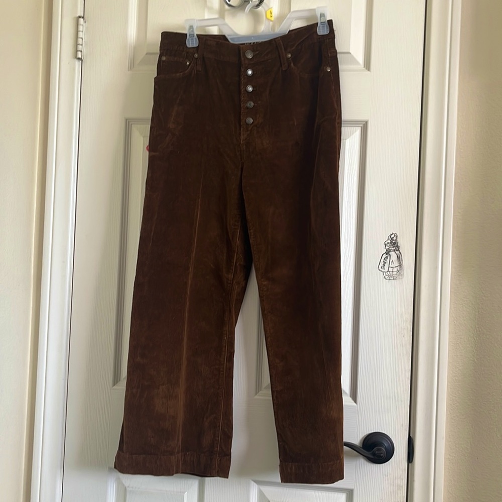 Brown Corduroy high rise Wide leg pants size 8